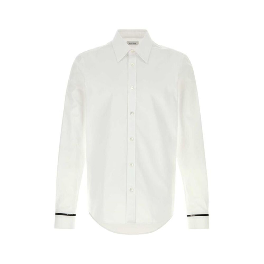 Alexander Mcqueen Men White Poplin Shirt